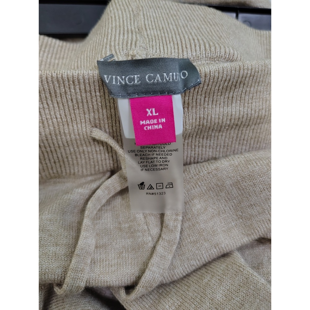 Vince Camuto Women XL Sweater Set Warm Oatmeal Heather Knit Top Wide Leg Pants - Picture 11 of 11